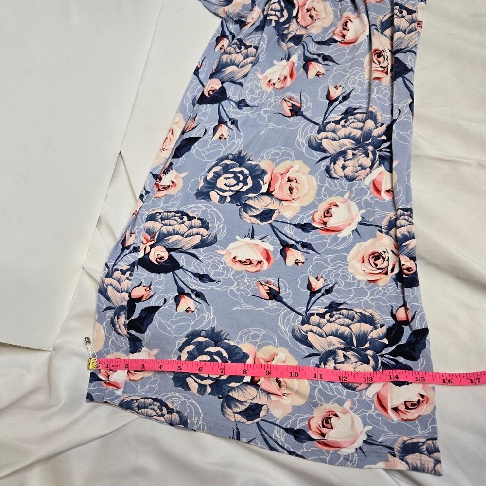 LULAROE floral baby blue Natalie‎ sleeveless wide leg jumpsuit M - Picture 13 of 15